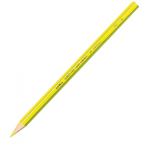 Giotto Astuccio con 12 pastelli supermina, forma esagonale premium, mina extra-large, 3,8mm, colore giallo - F239003 - C92FI0093