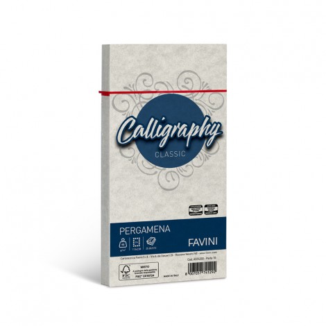 Favini Calligraphy - Buste pergamena C4 - Buste colore perla, formato 11x22cm, 25 buste, 90gr - 1pz - A574203 - C92FV0030