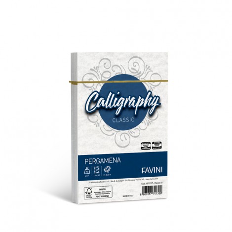 Favini Calligraphy - Buste pergamena J7 colore bianco, formato 12x18cm, 25 buste, 90gr - 1pz - A570297 - C92FV0031