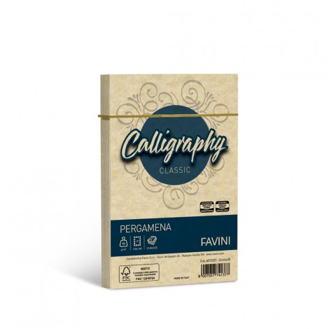 Favini Calligraphy - Buste pergamena J7 colore crema, formato 12x18cm, 25 buste, 90gr - 1pz - A572207 - C92FV0033