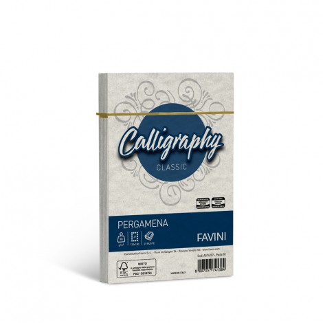 Favini Calligraphy - Buste pergamena J7 colore perla, formato 12x18cm, 25 buste, 90gr - 1pz - A574207 - C92FV0037