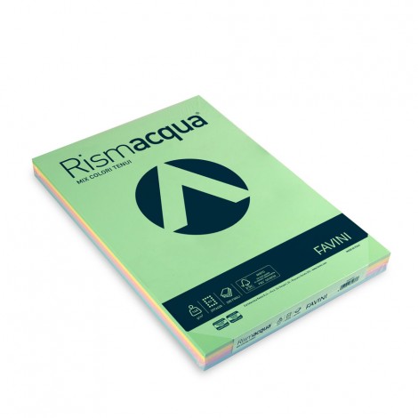 Favini Rismacqua - Carta A3, 200fg, 140gr, colori assortiti - 1pz - A65X223 - C92FV0171