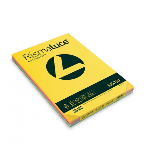 Favini Rismaluce -  Carta A3, 125fg, 200gr, colori assortiti - 1pz - A67X113 - C92FV0191