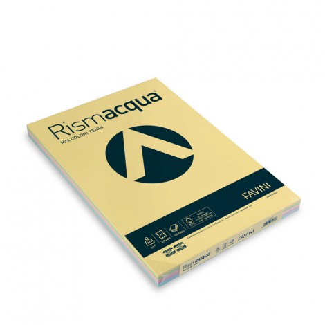 Favini Rismacqua - Carta A3, 125fg, 200gr, colori assortiti - 1pz - A67X123 - C92FV0215