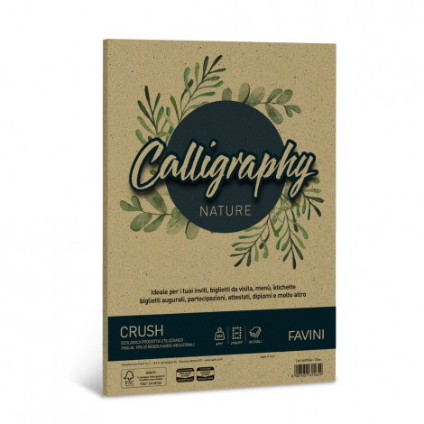 Favini Calligraphy - Carta pergamena, colore oliva, A4, 50 fogli, 250gr - 1pz - A69N564 - C92FV0235
