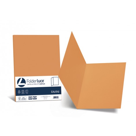 Favini Luce - Folder simplex in cartoncino bristol da 200gr, senza lembi, finitura liscia, colore arancione  - A50E664 - C92FV0243