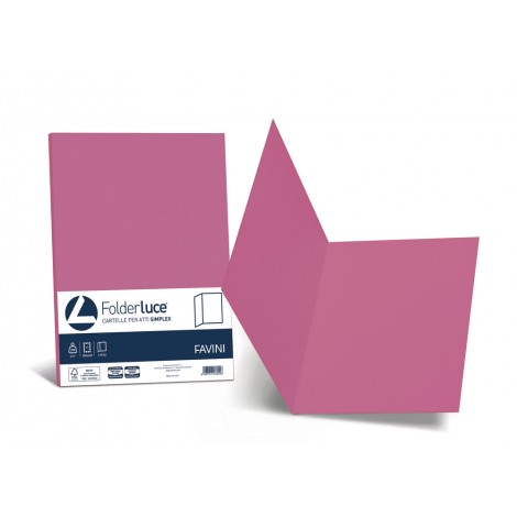 Favini Luce - Folder simplex in cartoncino bristol da 200gr, senza lembi, finitura liscia, colore ciclamino - A50F664 - C92FV0245