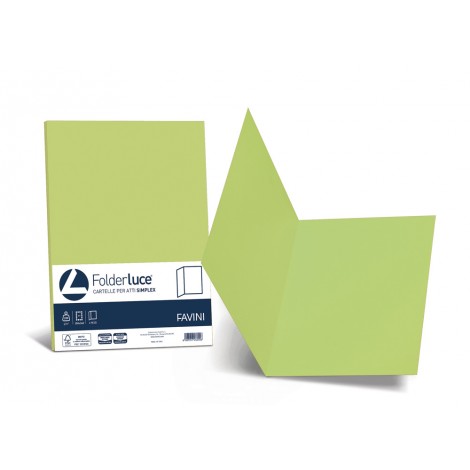 Favini Luce - Folder simplex in cartoncino bristol da 200gr, senza lembi, finitura liscia, colore pistacchio - A50M664 - C92FV0248
