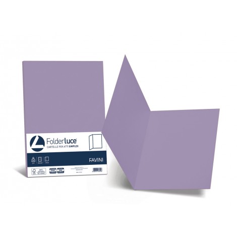 Favini Luce - Folder simplex in cartoncino bristol da 200gr, senza lembi, finitura liscia, colore violetto - A50J664 - C92FV0249