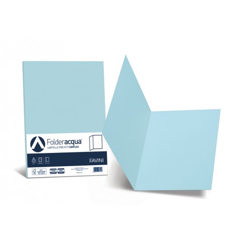 Favini Luce - Folder simplex in cartoncino bristol da 200gr, senza lembi, finitura liscia, colore celeste - A50T664 - C92FV0253