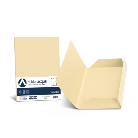 Favini Luce - Cartellina in cartoncino bristol a 3 lembi, rigatura all`esterno, 200gr, colore camoscio  - 25pz - A50R434 - C92FV0268