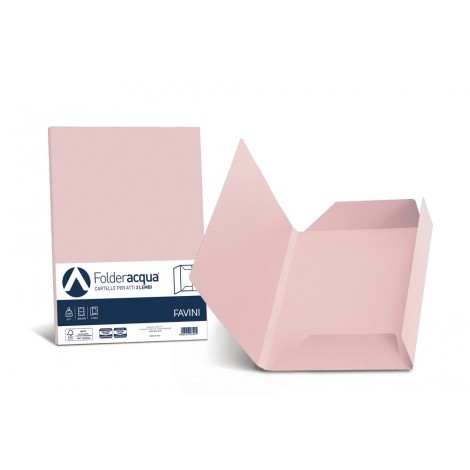 Favini Luce - Cartellina in cartoncino bristol a 3 lembi, rigatura all`esterno, 200gr, colore rosa - 25pz - A50S434 - C92FV0269