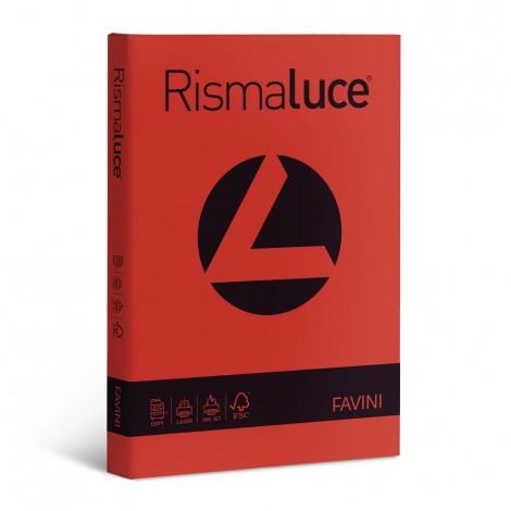 Favini Rismaluce - Carta A4, 100fg, 90gr, colore rosso scarlatto - 1pz - A69C144 - C92FV0334