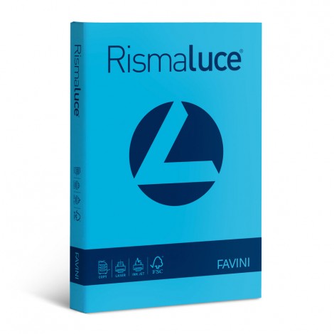 Favini Rismaluce - Carta A4, 50fg, 200gr, colore azzurro - 1pz - A69G544 - C92FV0347