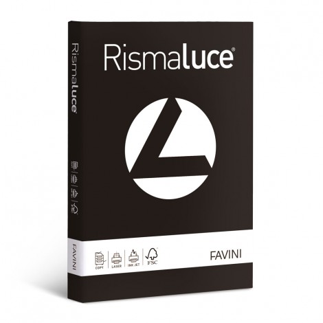 Favini Rismaluce Carta A4, 50fg, 200gr, colore nero - 1pz - A69A544 - C92FV0351