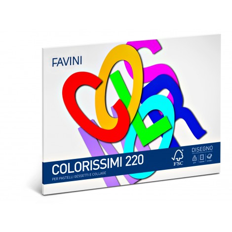 Favini COLORISSIMI 220 - Album da disegno CARTANGOLI, monoruvido, 16 fogli, D4, 24x33cm, 220gr - A16X404 - C92FV0372