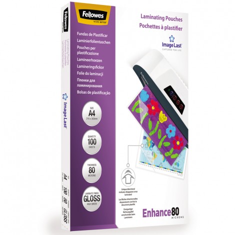 Fellowes ImageLast - Pouches A4, finitura lucida, 80 micron - 1conf. - 5306114 - C92FW0021