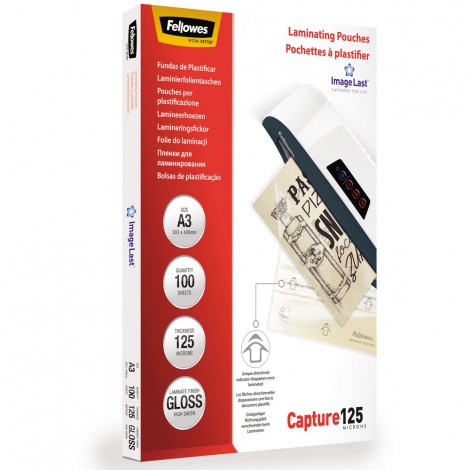 Fellowes ImageLast -  Pouches A3, finitura lucida, 125 micron - 1conf. - 5307506 - C92FW0024