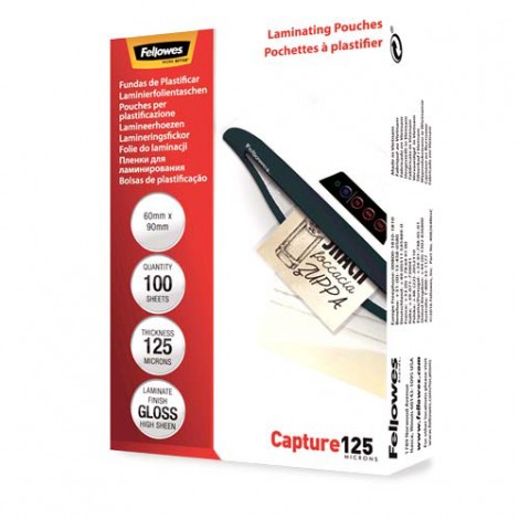Fellowes Capture - Pouches 6x9cm, finitura lucida, 125 micron - 1conf. - 5397402 - C92FW0027