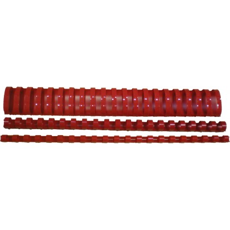 Fellowes Dorsi plastici spirali per rilegatura formato A4, passo 9:16, 21 anelli, rilega 21-40 fogli, dorso 8mm, colore rosso - 5345604 - C92FW0219