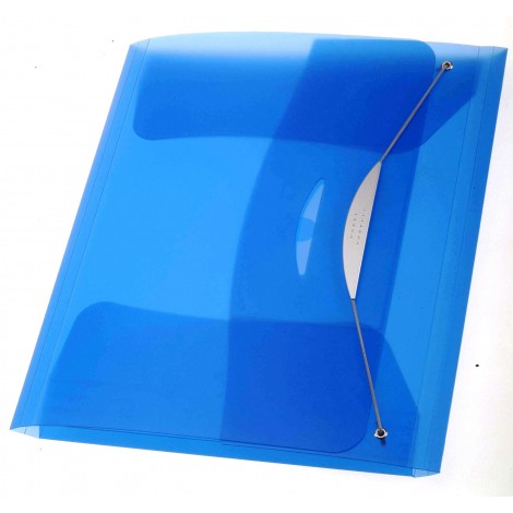Fellowes Swing - Cartellina in PPL a 3 lembi con elastico, formato 24x35cm, dorso espandibile fino a 2cm, colore blu trasparente - Prezzo singolo, ord. minimo 3pz - 40336 - C92FW0313