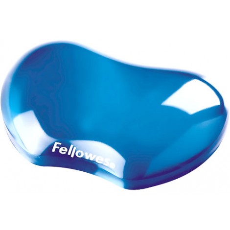Fellowes Poggiapolsi FLEX CRYSTALS da tastiera in gel atossico con base antiscivolo, fornisce un sostegno morbido e sicuro, 12,5x9cm, colore azzurro - 1pz - 91177-72 - C92FW0379