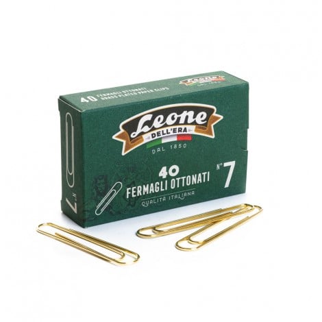 Dellera 40 fermagli ottonati 75mm a punta tonda, formato n.7 - Prezzo singolo, ord. minimo 10pz - FO7 - C92RA0027