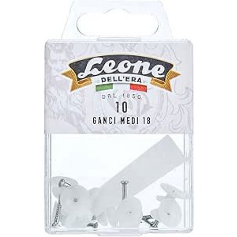 Leone Dellera 10 ganci medi 18 mm per appendere quadri con spilli in acciaio temprato Paletta salva-dita inclusa -  APGBM - C92RA0063
