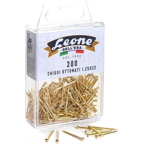 Leone Dellera Chiodi/spilli in acciaio temprato ottonato. Diametro dello spillo: mm. 1,25 Lunghezza dello spillo: mm. 22,00 - APS12522 -  C92RA0065 