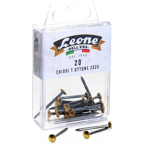 Leone Dellera Chiodi Testa Ottone per appendere quadri in acciaio temprato Dimensioni: mm. 2x25 -  APCHTO20025 - C92RA0066