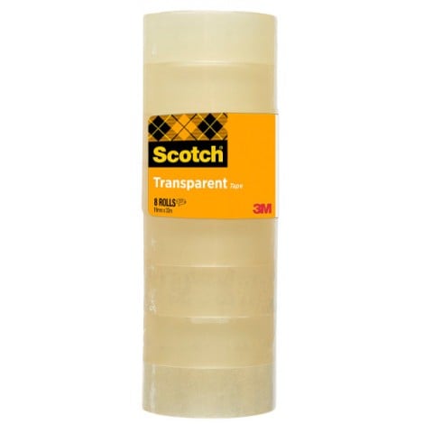 Scotch Clear Tape 508 - Nastro adesivo con supporto in polipropilene, 19mm x 33m, colore trasparente  - 8pz - 7100336276 - C92RM0074