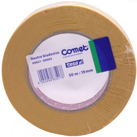 Comet Nastro biadesivo con supporto in film PP, 19mm x 50m, colore trasparente  - 1pz - 64621-00003-01 - C92TE7190