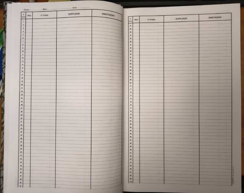 Cartotec Registro firma docenti da 100 nomi con copertina 1/2 tela da 300 pagine, cat. 18/E - C92018E - immagine 3