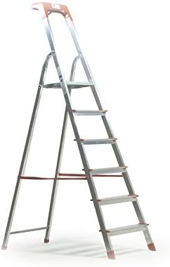 Scala in alluminio portata 150 kg made in Italy certificata EN 131 (6 gradini) -  C92SC6GR