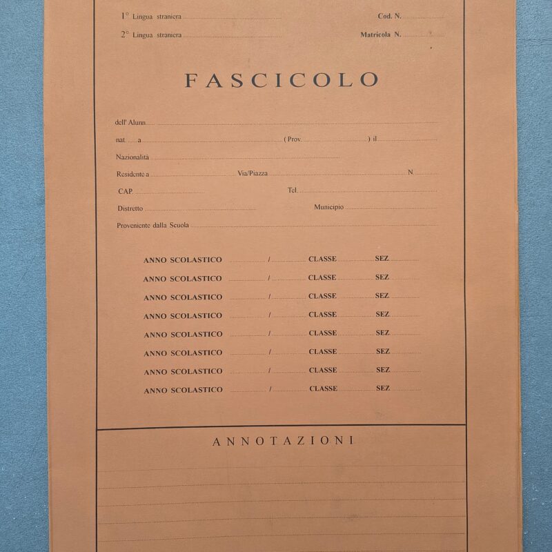 Fascicolo alunni scuola media con tasca, colore arancione, cat. 80 - C92CAT80