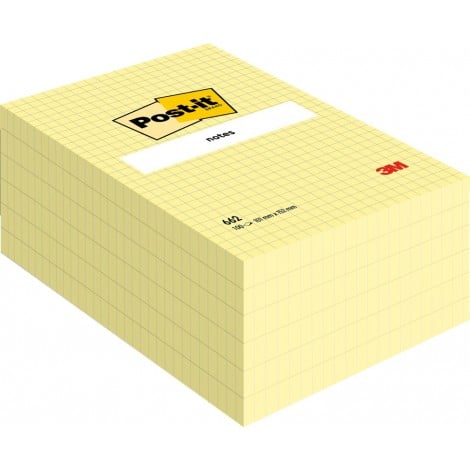 Post-It Foglietti 662 a quadretti, 102x152mm, colore giallo canary, 600fg - 7100172739 - C92RM0059