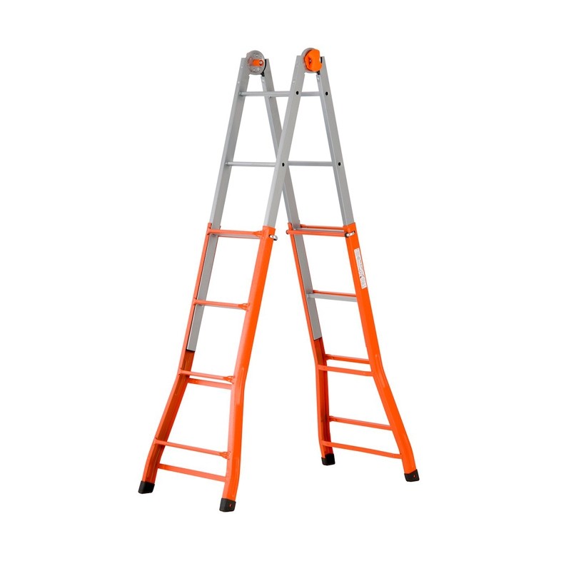 Scala telescopica in acciaio Acal100 - 4+4 pioli (Altezza lavoro: 3.76 m)  C92SCT8P