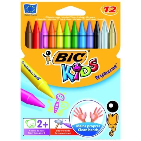 Bic Astuccio con 12 matite KIDS PLASTIDECOR in plastica, ultra resistente, ultra pulito, facilmente temperabili, tratto 8,2mm - 9457645 - C92BI0076