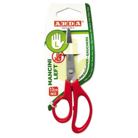 Arda Left - Forbice per mancini 13cm con lama in acciaio inox, punta arrotondata, impugnatura in ABS asimmetrica - 1pz - FA1206 - C92AA0284