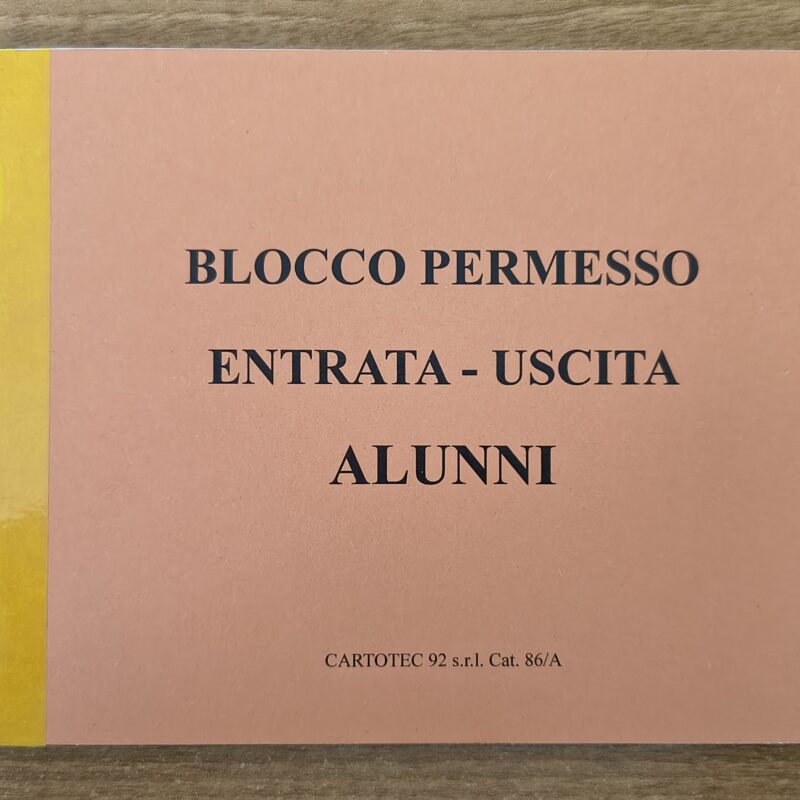 Cartotec Blocco permesso entrata-uscita alunni, cat. 86/A