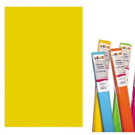 Deco Rotolo carta crespa, 250x50cm, resistente ed elastica, supporta egregiamente ogni tipo di collante, 32gr, colore oro - 05121 - C92CR0181