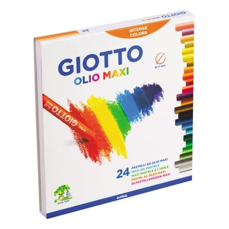 Giotto Astuccio con 24 pastelli OLIO MAXI, lunghezza 70mm, diametro 11mm - F293800 - C92FI0107