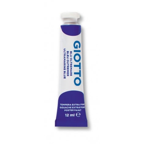 Giotto Tempera ultrafine concentrata in tubetto di alluminio, densa e coprente, diluibile con acqua, 12ml, colore blu oltremare - F35201700 - C92FI0364