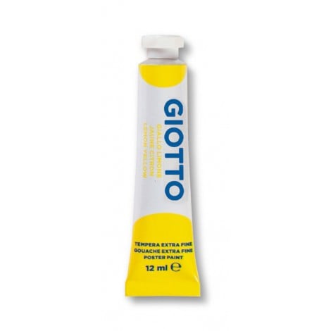 Giotto Tempera ultrafine concentrata in tubetto di alluminio, densa e coprente, diluibile con acqua, 12ml, colore giallo limone - F35200300 - C92FI0366