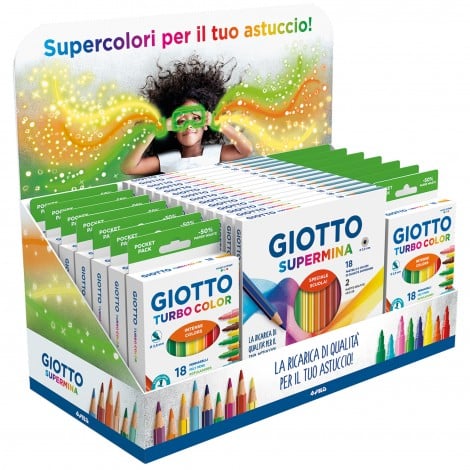 Giotto Espositore con 15pz di Giotto Supermina e 14pz di Giotto Turbo Color - F938300 - C92FI0430