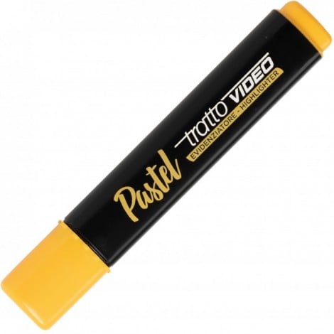 Evidenziatore TRATTO VIDEO PASTEL, punta a scalpello, inchiostro a base d`acqua, asciuga rapidamente, per uso scolastico e professionale, autoricalcante, da fotocopie e fax, tratto 5mm, colore arancio - F833503