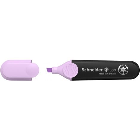 Schneider Evidenziatore JOB PPL, punta a scalpello, inchiostro a base d`acqua, colori brillanti e resistenza alla luce, cappuccio con clip, impugnatura ergonomica, per carta normale, fotocopie e fax, tratto 1-5mm, colore lilla - P001528