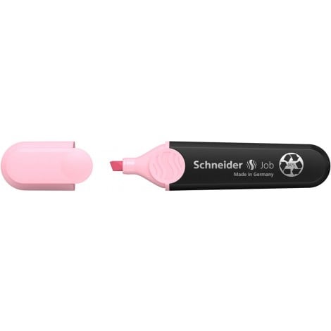 Schneider Evidenziatore JOB PPL, punta a scalpello, inchiostro a base d`acqua, colori brillanti e resistenza alla luce, cappuccio con clip, impugnatura ergonomica, per carta normale, fotocopie e fax, tratto 1-5mm, colore rosa - P001529