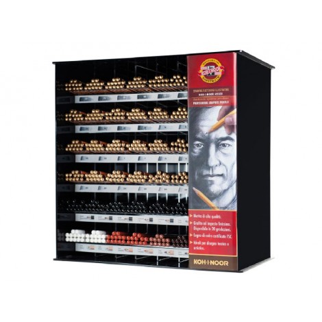Kohinoor Espositore 288 Matite H1500 assortite + 144 matite arte assortite, fusto esagonale. Dimensioni espositore 365x360x210mm - H1500-ARTE-VT