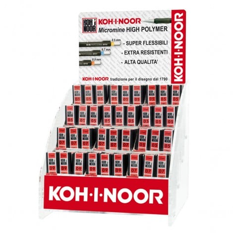 Kohinoor Espositore contenente 144 astucci micromine assortiti. Micromine super flessibili e super resistenti - E205-HB